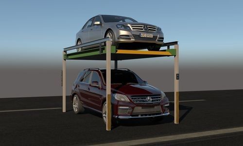 Sınırlı otopark ve büyük ayak izi sorunları için ışınsız tasarım dört sütunlu hidrolik asansör