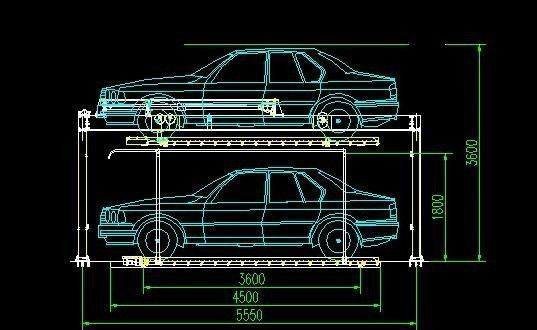 Sınırlı otopark ve büyük ayak izi sorunları için ışınsız tasarım dört sütunlu hidrolik asansör